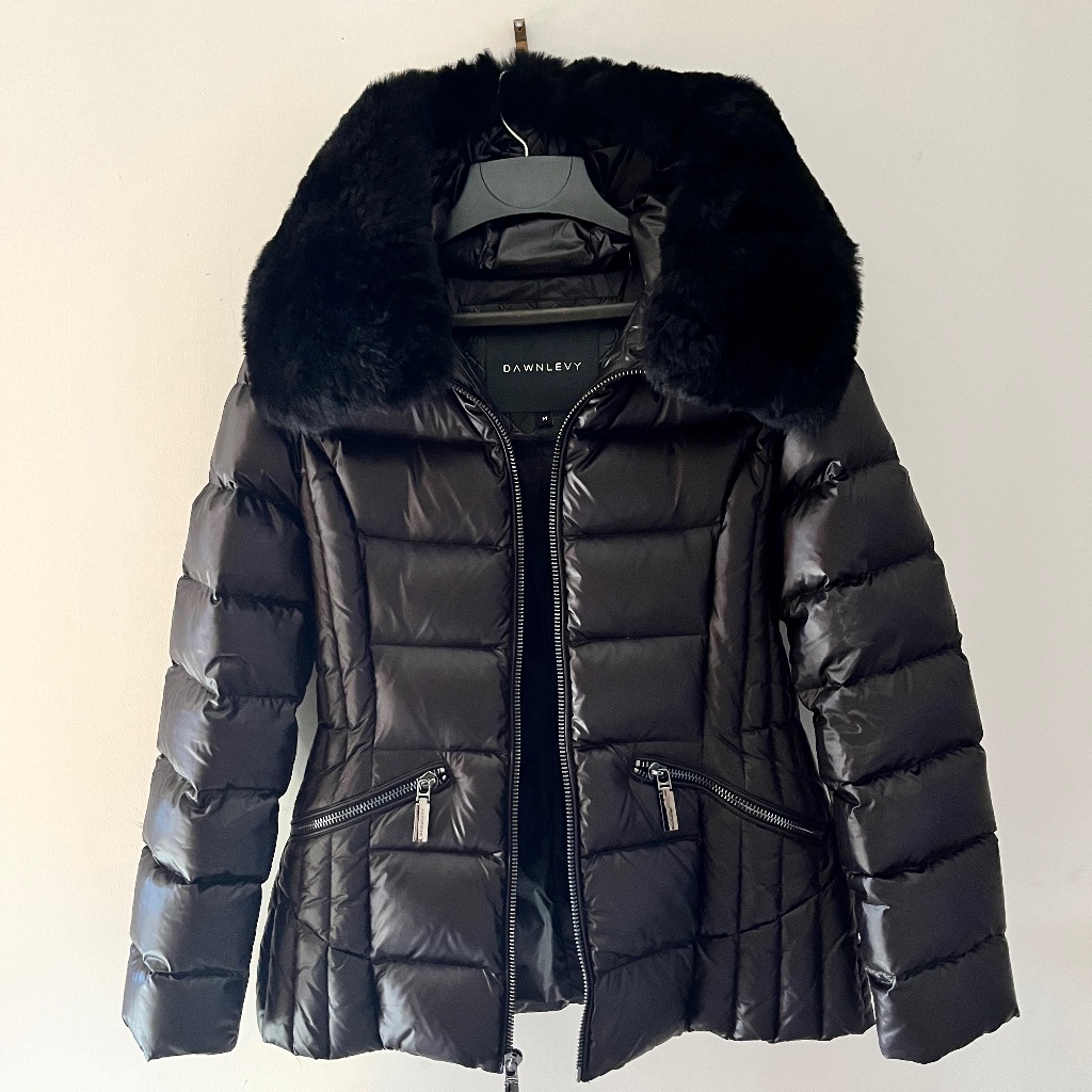 Dawn Levy Women's Genuine Shearling Black Medium Size Coat